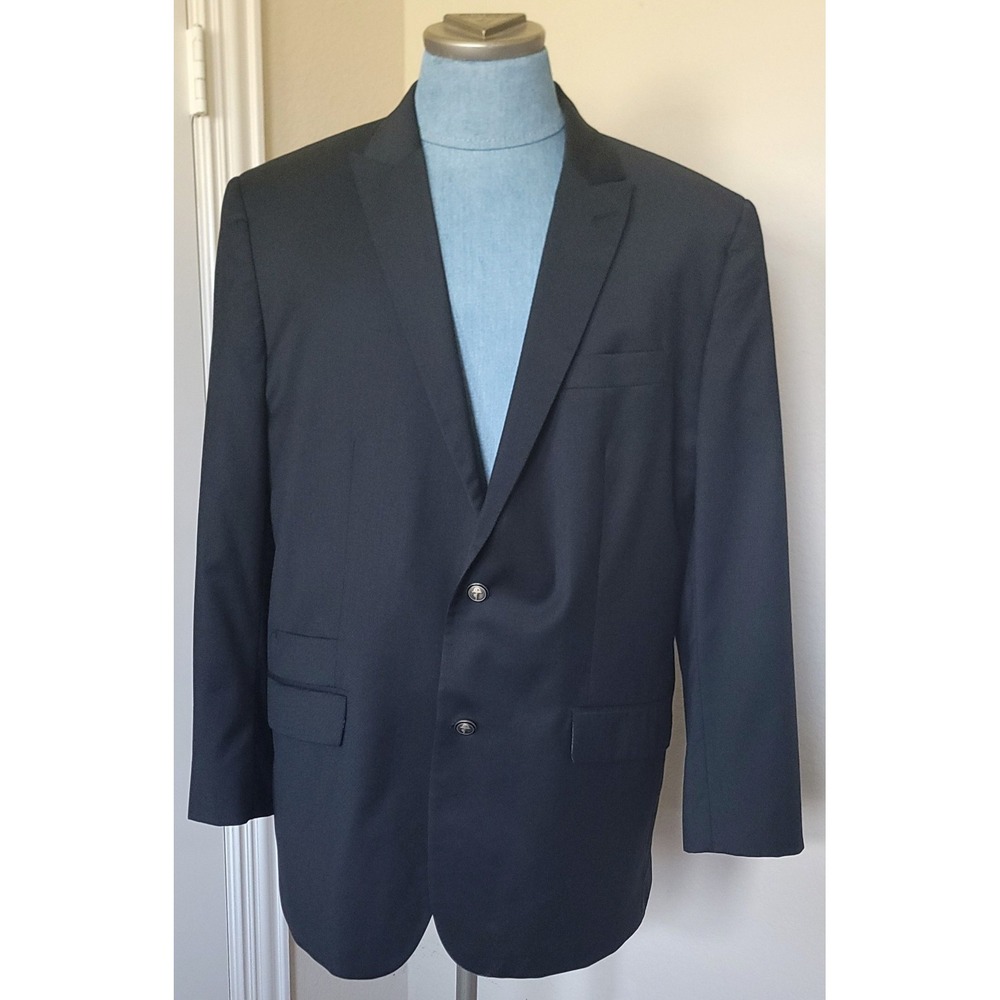 Robert Graham Men's Black Wool 2 Button Lining Double Vent Sports Jacket Sz 46R